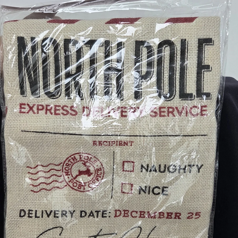 North Pole Express Delivery Burlap Sack